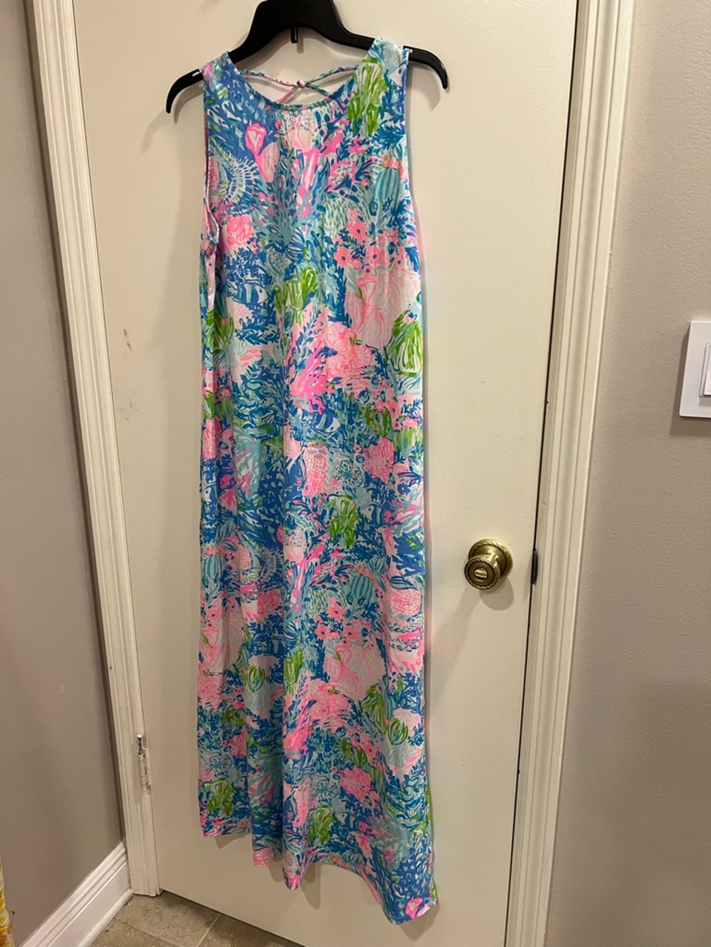 Lilly Pulitzer Sleeveless Floral Maxi Dress in Blue, Pink & Green - Picture 2 of 7
